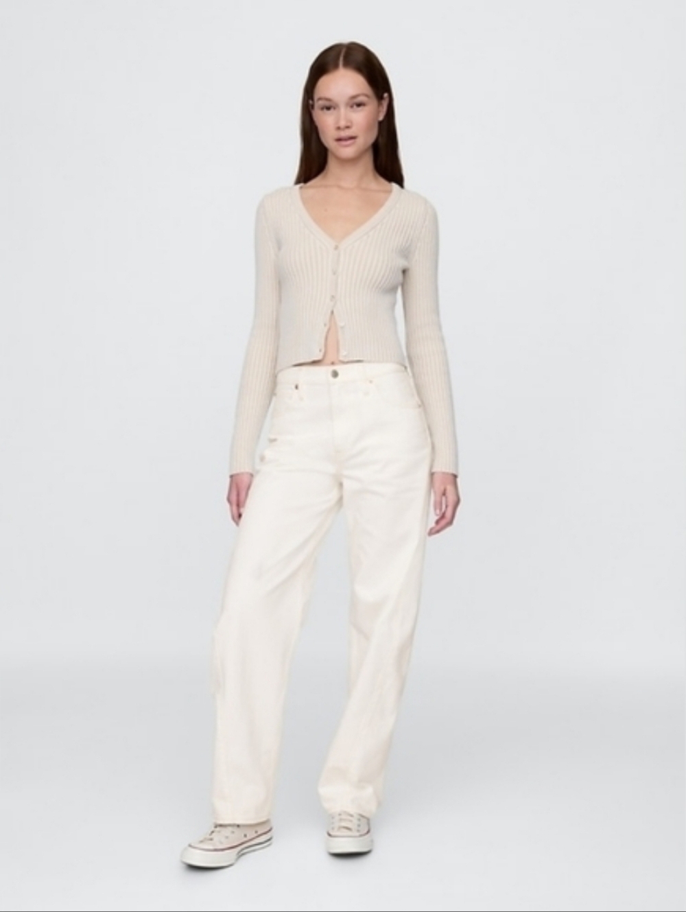 GAP Wide Leg Jeans in Off-White